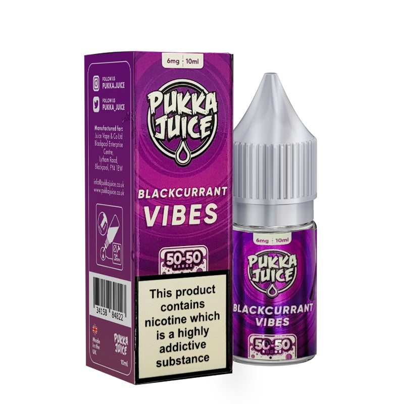 Pukka Juice Tobacco Blackcurrant Vibes 50/50 10ml E-Liquid – Cloud City  Vapes