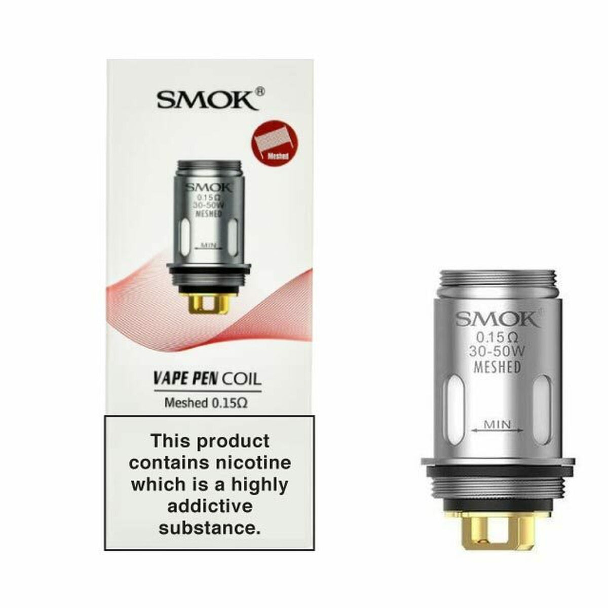 Smok Vape Pen Mesh Replacement Coil 0.15 (Pack of 5) Cloud City Vapes Smok Vape Pen Mesh Replacement Coil 0.15 (Pack of 5) Cloud City Vapes