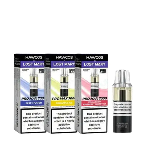 Hawcos x Lost Mary Pro Max 7000 Prefilled Pod + Refill Container Cloud City Vapes Hawcos x Lost Mary Pro Max 7000 Prefilled Pod + Refill Container Cloud City Vapes