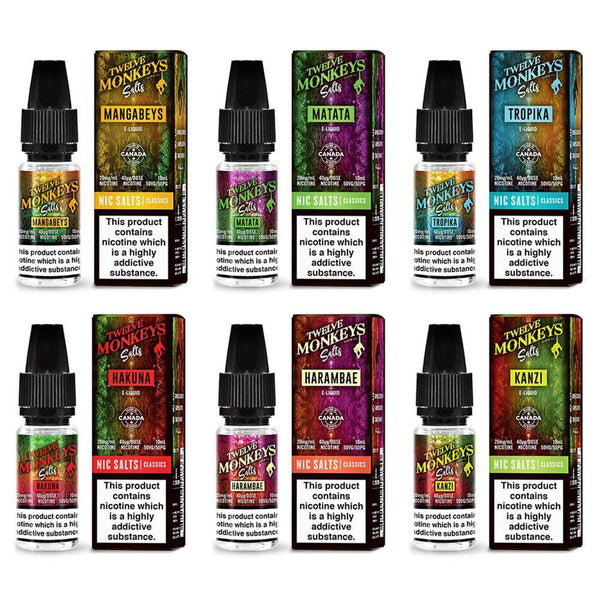 Twelve Monkeys 10ml Nic Salts E-Liquid Cloud City Vapes Twelve Monkeys 10ml Nic Salts E-Liquid Cloud City Vapes